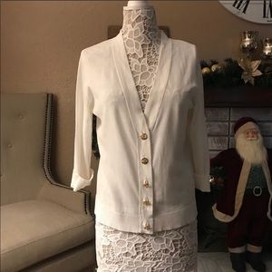 Tory Burch XL cream cardigan